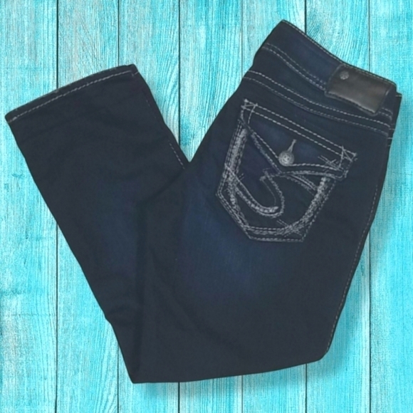 Silver Suki Women's Jeans Size 29 Mid Rise Capri Dark Wash - Picture 2 of 8